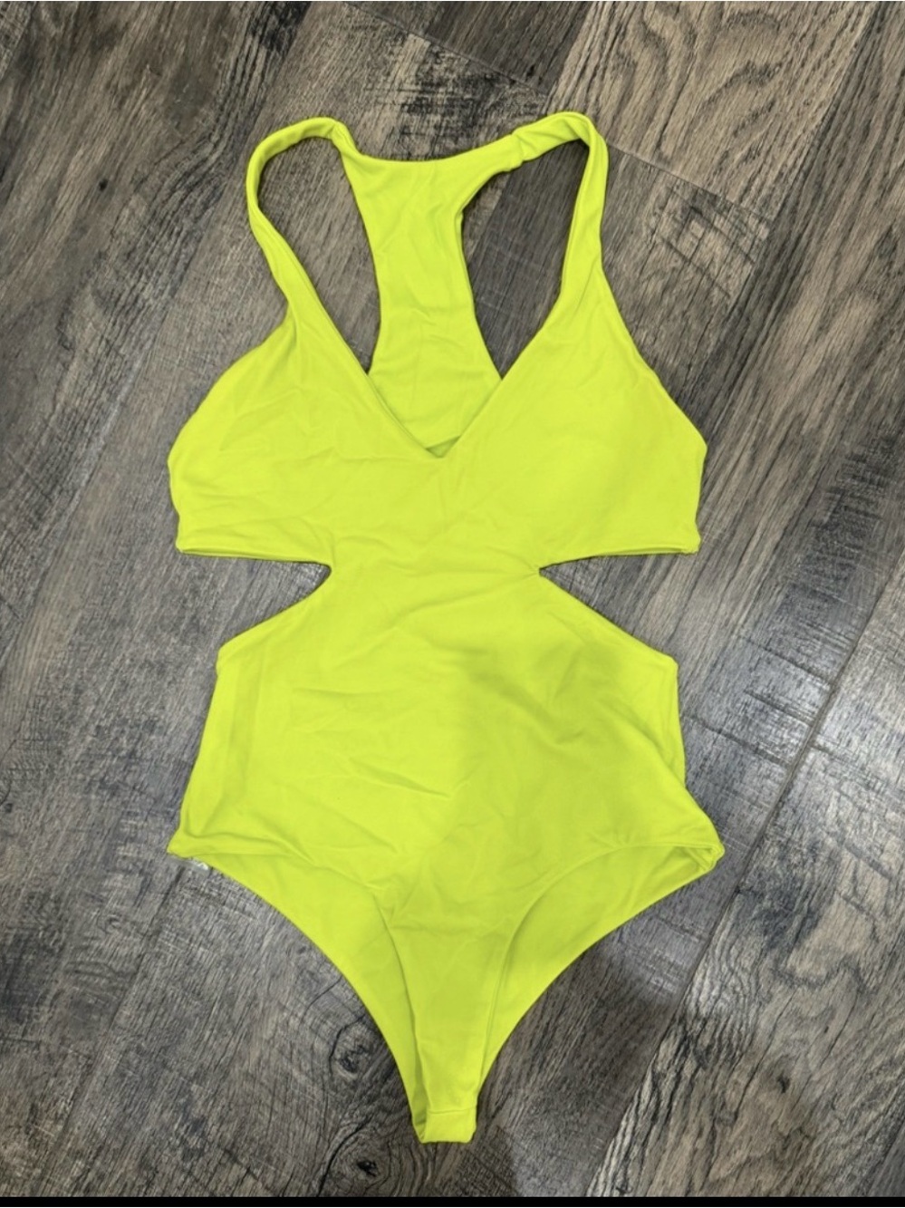 Ola Feroz Neon Yellow Cutout One-Piece Monokini Size S
